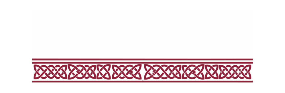 Decorative ornamental border with geometric knotwork pattern design element