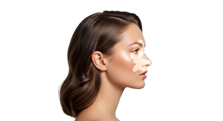 Fototapeta premium Beautiful Woman Profile with Perfect Skin and Elegant Hairstyle