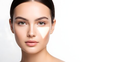 Fototapeta premium Beauty Highlight and Contour Makeup on Young Woman's Face