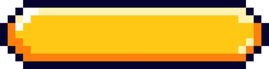 Yellow pixel art button with retro style © Tartila