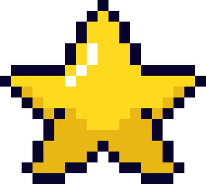 Yellow pixel star icon representing game reward and success