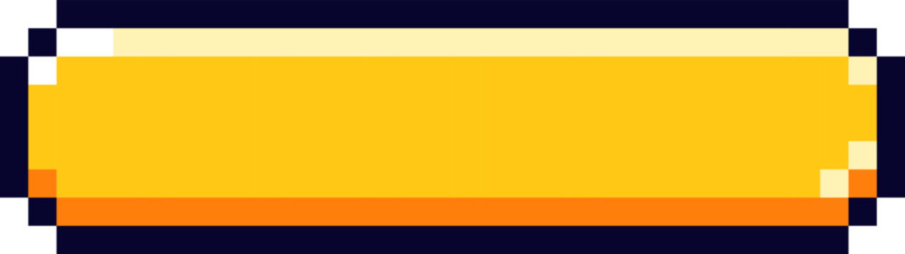 Pixel art yellow button design user interface element
