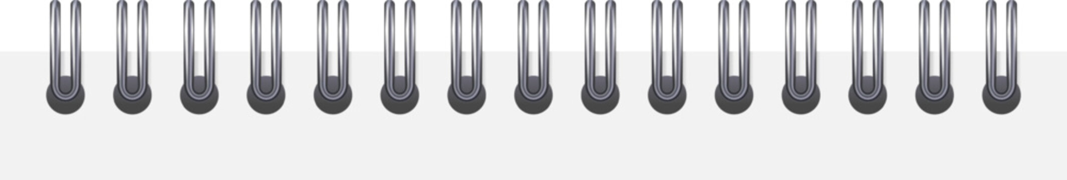 Metal spiral binding on a notebook offering copy space