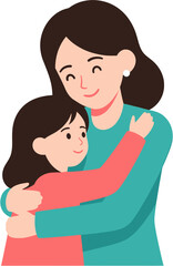 Fototapeta premium Loving mother and daughter embracing each other with warm smiles, capturing a tender moment of family affection and connection