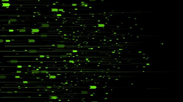 Green minimal arrows and lines elements abstract geometric background. Technology motion design. Seamless loop. Video animation Ultra HD 4K 3840x2160