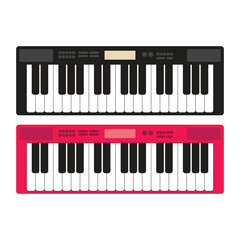 Fototapeta premium Electronic Keyboard Piano Illustration Set Isolated