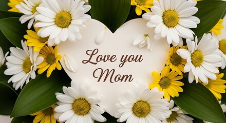 Obraz premium Happy mother's day heartfelt wishes and love for mom with beautiful flowers