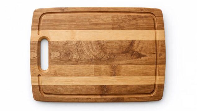 Wooden cutting board with rounded edges and builtin juice groove for kitchen, food prep, serving, and chopping