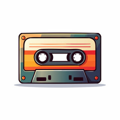 Fototapeta premium Retro Cassette Tape Illustration - A Nostalgic Audio Recording Device.