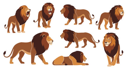 Majestic Lion Collection: Diverse Poses of King of the Jungle © Lilis