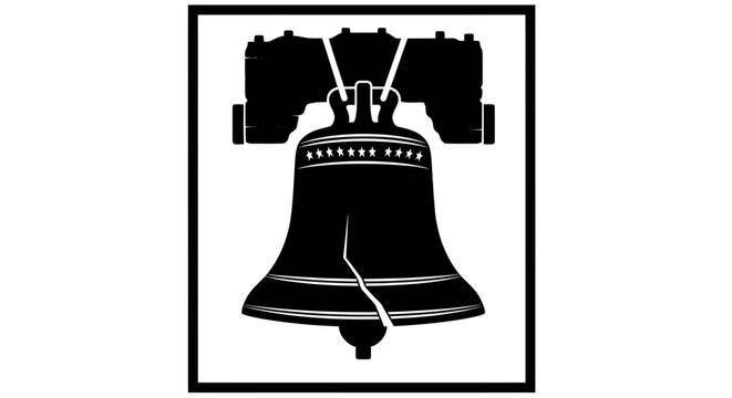 Liberty Bell Silhouette, Cracked, Independence Symbol, USA, Philadelphia