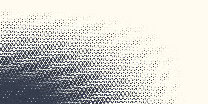 Triangle Shapes Vector Abstract Geometric Technology Background. Radial Composition Halftone Frame Triangular Retro Simple Pattern. Minimal Style Dynamic Tech Wallpaper