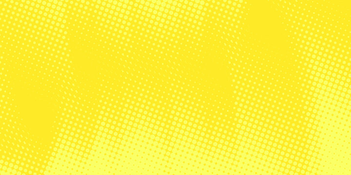Pop art lemon yellow background in retro comic book style with dotted design