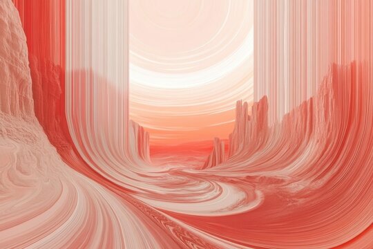 Abstract minimalistic landscape with solarization effect