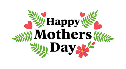 Obraz premium Happy mothers day greeting card with floral design