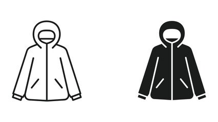 Hooded Jacket Vector Icon Apparel Outline Silhouette Commerce © Shahriyar