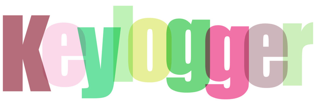 Keylogger Text with Pastel Colors and 3D Effect Isolated on Transparent Background