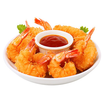 fried shrimp with sauce png