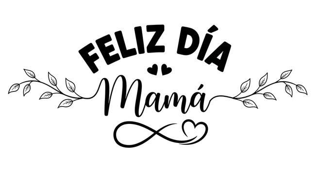Happy mother's day greeting card with spanish text feliz dia mama