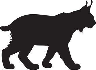 Obraz premium Walking Bobcat Silhouette Profile Side View