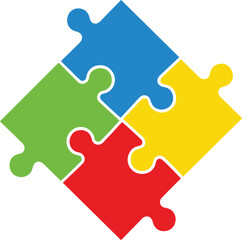 Fototapeta premium Colorful Puzzle Piece Icon for Problem Solving, Strategy, and Teamwork Concepts.