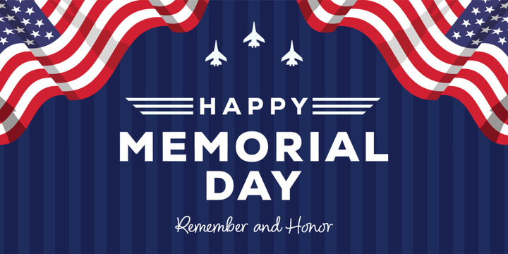 Memorial day greeting with patriotic theme
