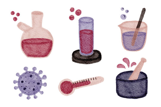 Hand-drawn Science and Medical Laboratory Elements Collection