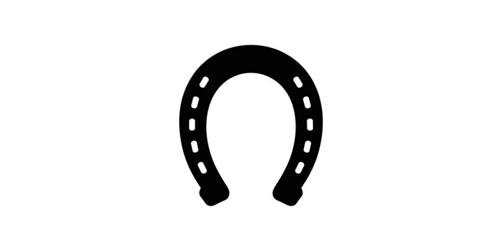 A minimalist black horseshoe icon on transparent background