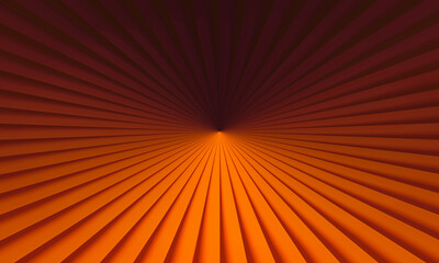 Fototapeta premium Dramatic golden light rays converging in dark abstract tunnel background
