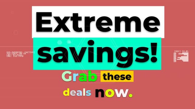 Dynamic Mega Sale Motion Graphic with Extreme savings text for marketing