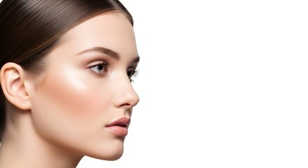 Fototapeta premium Beautiful Woman's Profile with Perfect Skin and Makeup