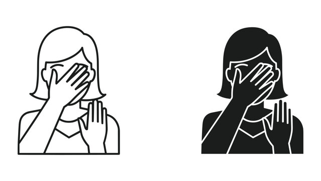 Woman Facepalm Icon Embarrassment Frustration Gesture Business