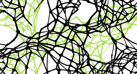 Fototapeta premium Abstract Black and Green Interconnected Web Pattern