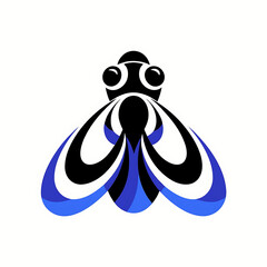 Blue Butterfly Moth PNG Icon Abstract Design Transparent Background