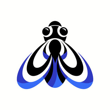 Blue Butterfly Moth PNG Icon Abstract Design Transparent Background