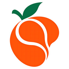 Fototapeta na wymiar Peach Fruit PNG Icon Flat Design Isolated Transparent Background