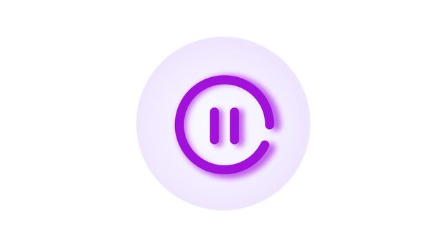 Purple pause button icon in a light purple circle on white background