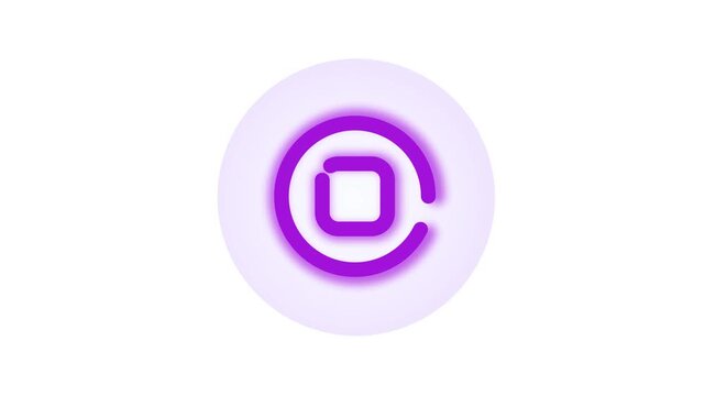 Purple logo with a stylized letter on a light purple circle background