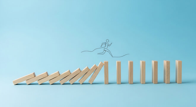 ドミノ効果での挑戦と未来への希望の光に向かって走る