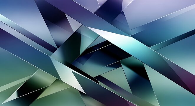 Abstract geometric blue background featuring a futuristic 3D triangle pattern and colorful polygon shapes for a modern mosaic wallpaper design element