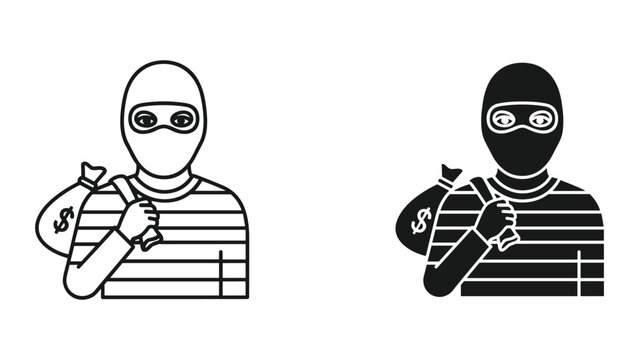 Thief Money Bag Security Concept