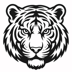 Obraz premium tiger head line art silhouette vector
