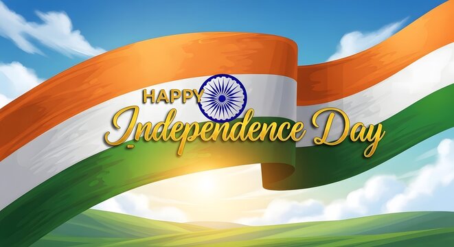 Happy independence day india celebrations with indian flag