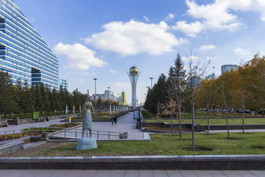 18 October 2025, Baiterek (Bayterek) Tower, Nurzhol Boulevard (Green Water Boulevard), Astana City (Nur-Sultan), Kazakhstan