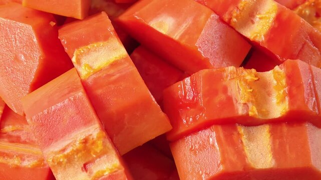 Close-up of a ripe papaya	