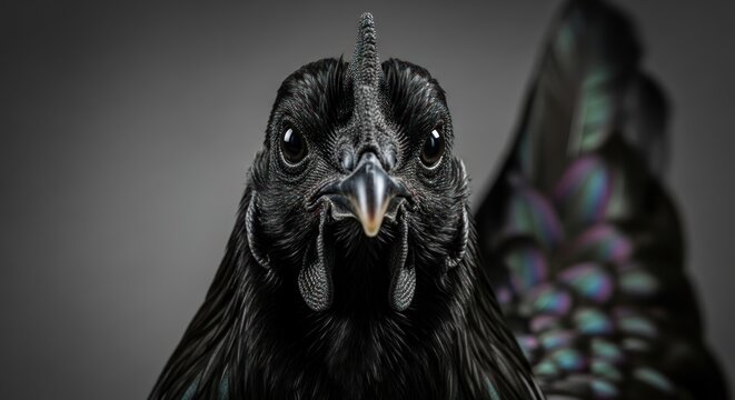 Black Chicken Close Up.