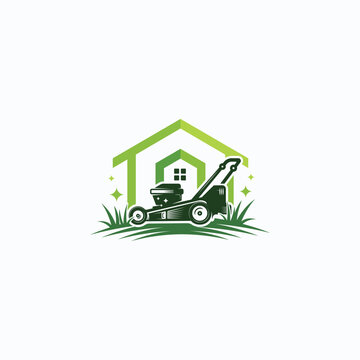 Land Mower Landscaping Home & Garden Logo