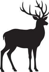 Fototapeta premium Deer silhouette collection in diverse poses