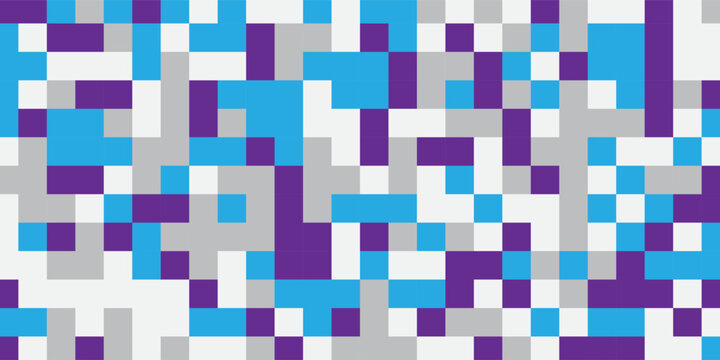 Illustration of multicolored pixel background. 4K resolution abstract pixel illustrated design for a banner or background. Pixel seamless pattern.