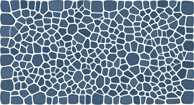 Abstract Mosaic Pattern Texture - Blue Geometric Shapes Background